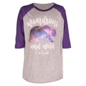 Cub Scout "Wondrous and Wild" girl's 3/4 sleeve T-shirt -- THIS ITEM IS NO LONGER AVAILABLE