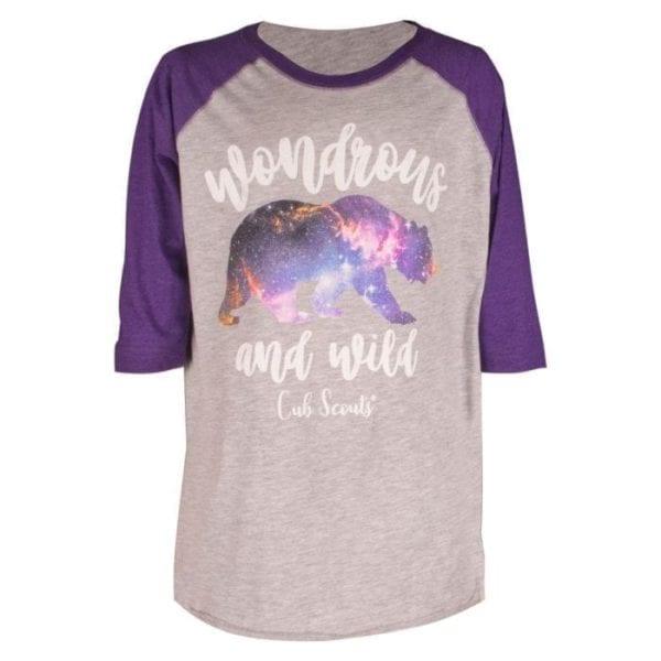 Cub Scout "Wondrous and Wild" girl's 3/4 sleeve T-shirt -- THIS ITEM IS NO LONGER AVAILABLE