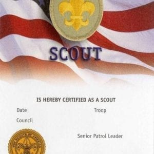 Scout Rank pocket certificate (single) -- THIS ITEM IS NO LONGER AVAILABLE
