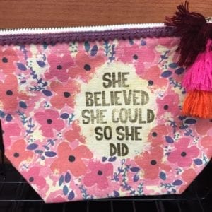 "She Believed She Could, So She Did" Canvas Pouch -- THIS ITEM IS NO LONGER AVAILABLE