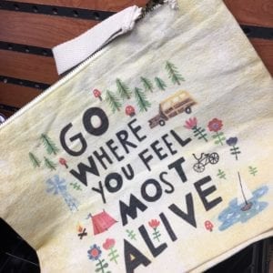 "Go Where You Feel Most Alive" Large Canvas Pouch - THIS ITEM IS NO LONGER AVAILABLE