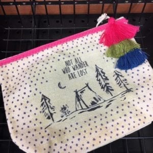 "Not all who wander are lost" Canvas Pouch - THIS ITEM IS NO LONGER AVAILABLE