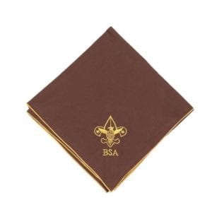 Neckerchief, Brown with Gold Embroidery - THIS ITEM IS NO LONGER AVAILABLE