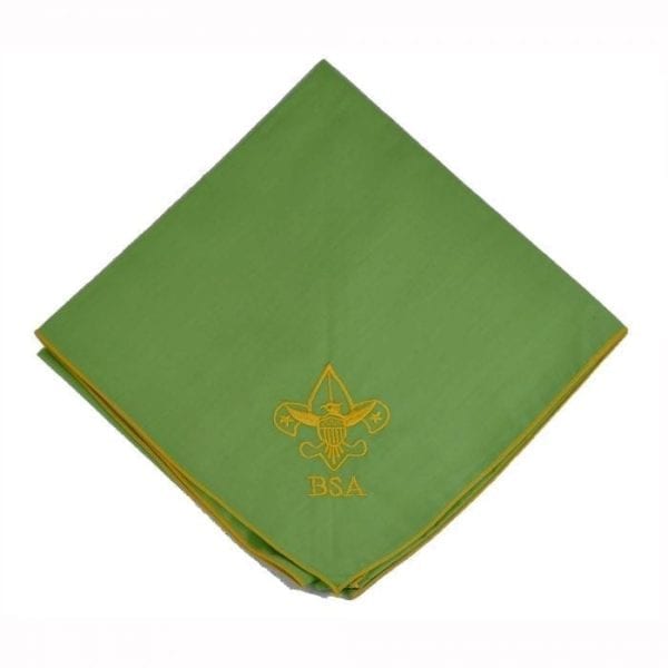 Neckerchief, Grass Green with Gold Embroidery - THIS ITEM HAS BEEN DISCONTINUED