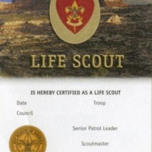 Life Rank pocket certificate (single) -- THIS ITEM IS NO LONGER AVAILABLE