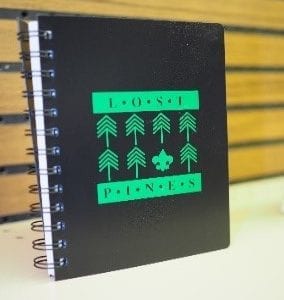 Lost Pines Black Notepad - THIS ITEM IS NO LONGER AVAILABLE