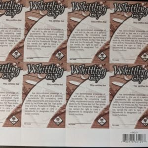 Whittling Chip Pocket Certificate, 8 per Sheet  **this item is discontinued