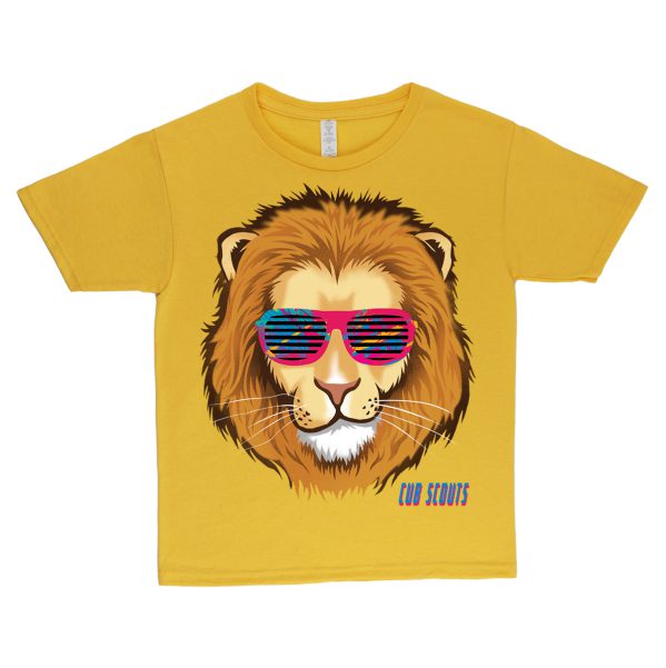 Cub Scouts Lion Rank Retro Glasses Tee Shirt, Glows in the Dark - Youth XS-M