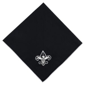 Neckerchief, Black with Silver Embroidery