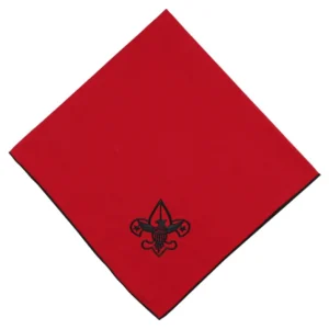 Neckerchief, Red with Black Embroidery