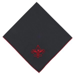 Neckerchief, Black with Brick Embroidery