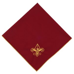 Neckerchief, Brick with Gold Embroidery