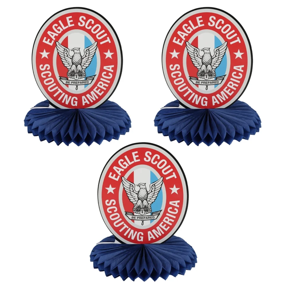 3 Pack Eagle Scout Honeycomb Centerpiece - 3 Pack