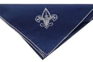 Scouting America Neckerchief, Navy with Silver Embroidery